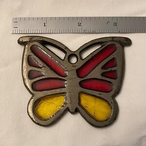 Vintage Butterfly Suncatcher - Colored Acrylic in Real Metal Frame